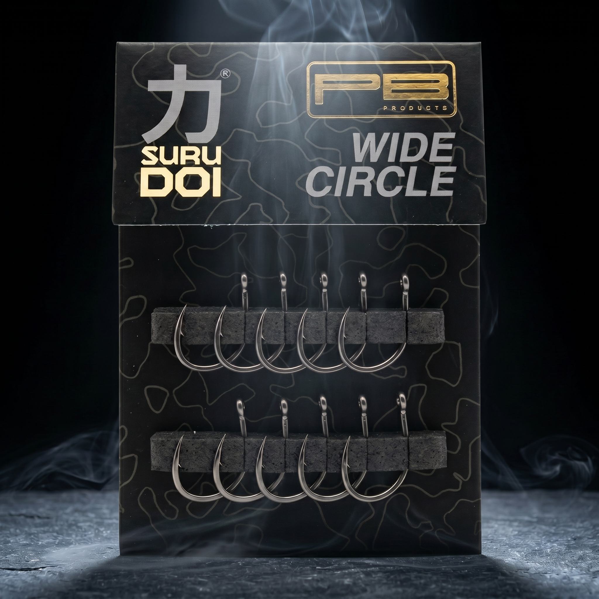 SURUDOI Wide Circle micro barbed carp hooks, 10 pack retail packaging by PB Products